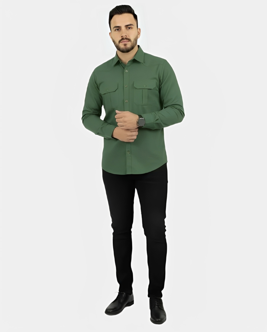 پیراهن کتان مردانه یاشیل - سبز یشمی