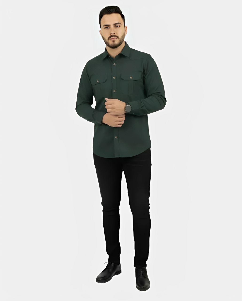 پیراهن کتان مردانه یاشیل – سبز لجنی